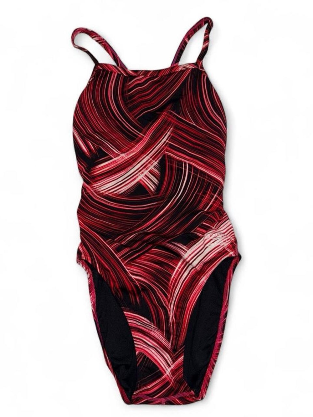 Speedo Red and Black Swirl One-Piece Swimwear